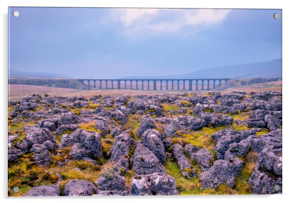 Ribblehead Viaduct Yorkshire Dales Acrylic by Tim Hill