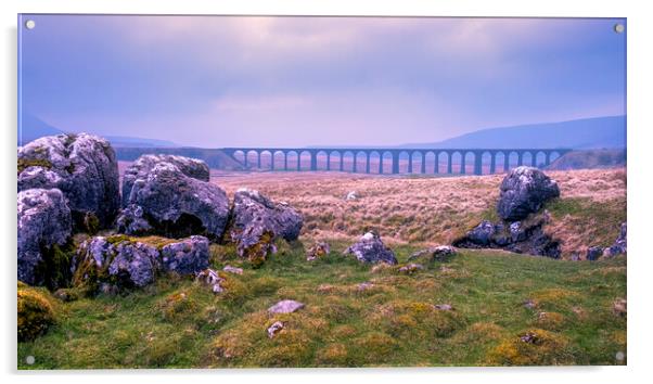 Ribblehead Viaduct Landscape Acrylic by Tim Hill