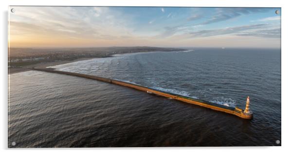 Roker Pier and Lighthouse Acrylic by Apollo Aerial Photography