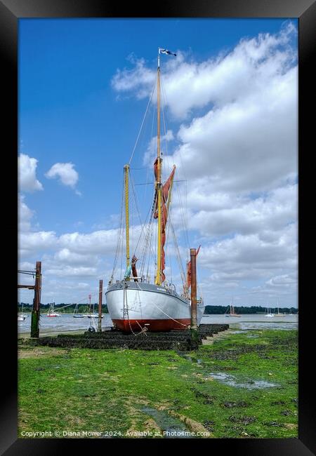 Pin Mill on the River Orwell Framed Print by Diana Mower