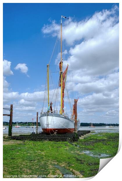 Pin Mill on the River Orwell Print by Diana Mower