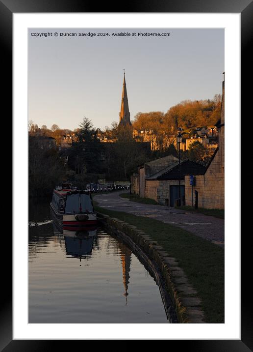 Golden moments over Widcombe in Bath Framed Mounted Print by Duncan Savidge