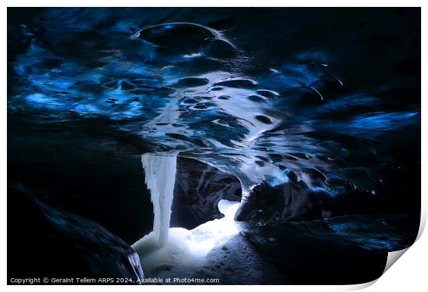 Ice cave, Jokulsarlon Glacier, southern Iceland Print by Geraint Tellem ARPS