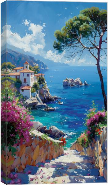 Mediterranean Shores Canvas Print by T2 