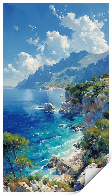 Mediterranean Shores Print by T2 