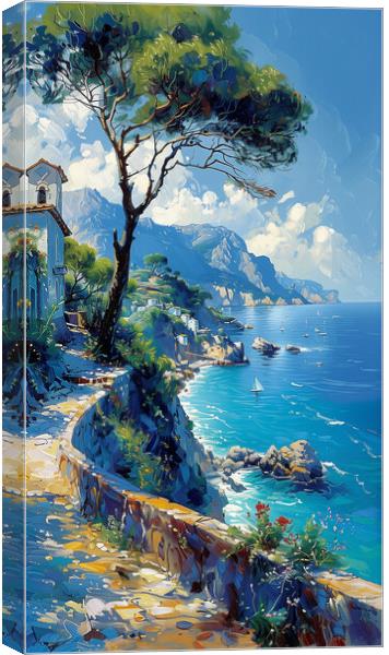 Mediterranean Shores Canvas Print by T2 