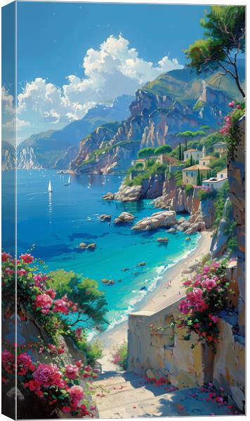 Mediterranean Shores Canvas Print by T2 