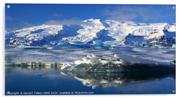 Jokulsarlon Glacier Lagoon, southern Iceland Acrylic by Geraint Tellem ARPS