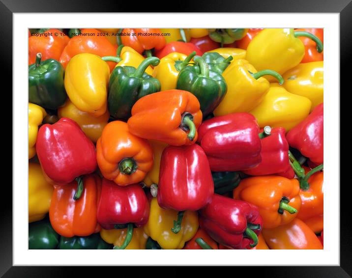 Mixed Peppers Framed Mounted Print by Tom McPherson