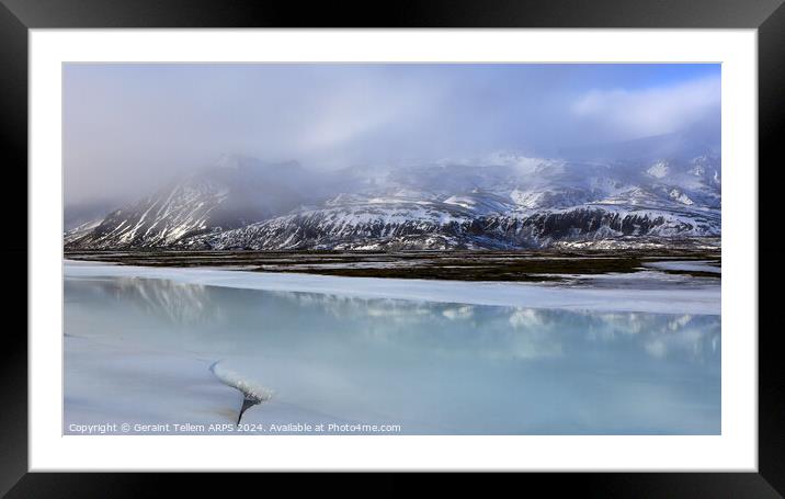 Mountains near Jokulsarlon Glacier Lagoon, southern Iceland Framed Mounted Print by Geraint Tellem ARPS