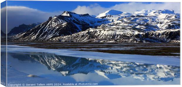 Mountains near Jokulsarlon Glacier Lagoon, southern Iceland Canvas Print by Geraint Tellem ARPS