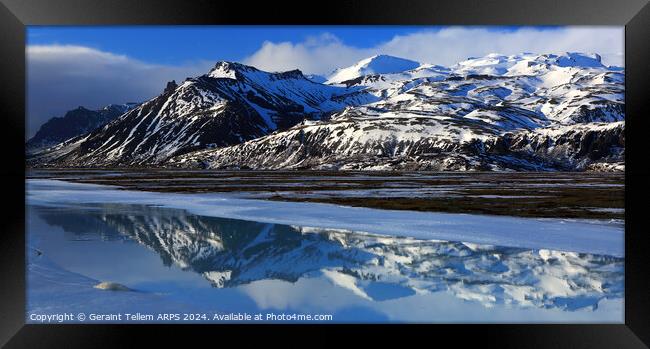 Mountains near Jokulsarlon Glacier Lagoon, southern Iceland Framed Print by Geraint Tellem ARPS