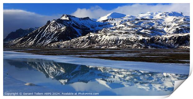 Mountains near Jokulsarlon Glacier Lagoon, southern Iceland Print by Geraint Tellem ARPS