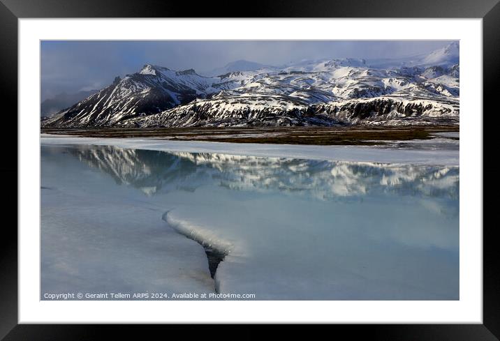 Mountains near Jokulsarlon Glacier Lagoon, southern Iceland Framed Mounted Print by Geraint Tellem ARPS