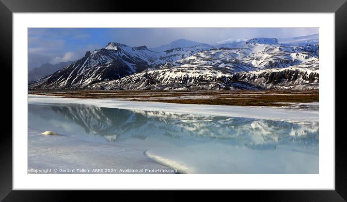 Mountains near Jokulsarlon Glacier Lagoon, southern Iceland Framed Mounted Print by Geraint Tellem ARPS