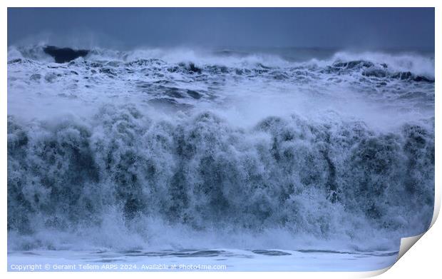 Storm waves, Black Sand Beach, near Vik, southern Iceland Print by Geraint Tellem ARPS
