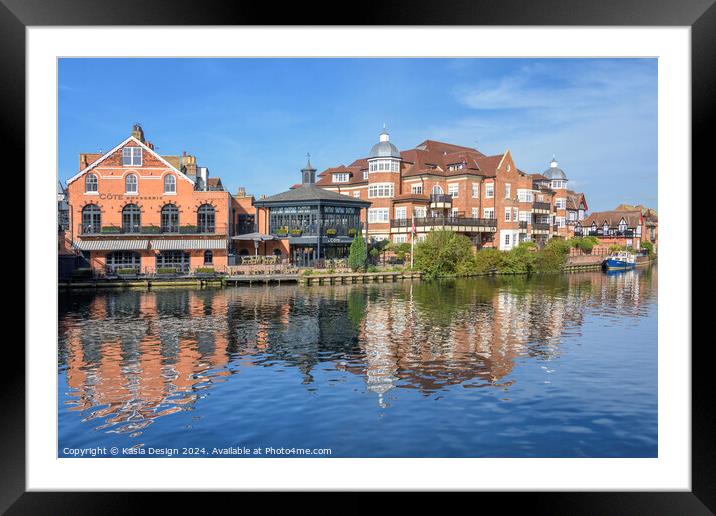 Eton Riverbank Reflections Framed Mounted Print by Kasia Design