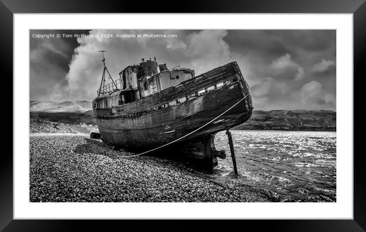 Old Boat of Caol (mono) Framed Mounted Print by Tom McPherson