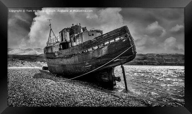 Old Boat of Caol (mono) Framed Print by Tom McPherson