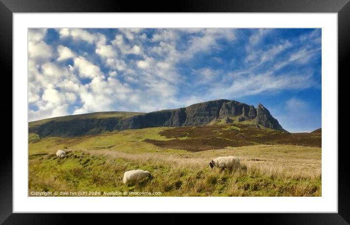 QUIRAING SKYE SCOTLAND SHEEP Framed Mounted Print by dale rys (LP)