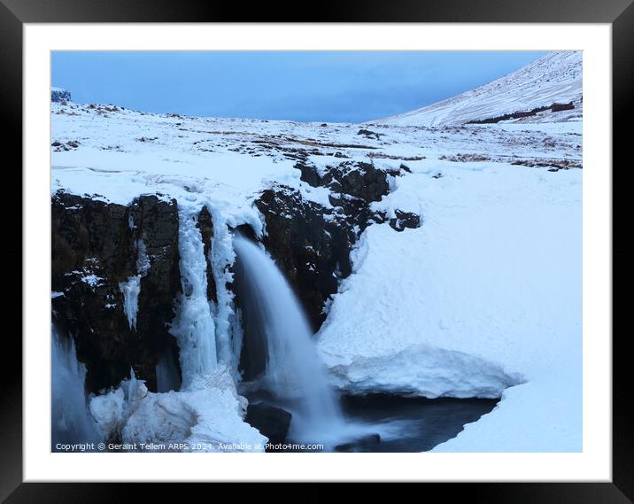 Waterfall, Snafellsnes Peninsula, Western Iceland Framed Mounted Print by Geraint Tellem ARPS