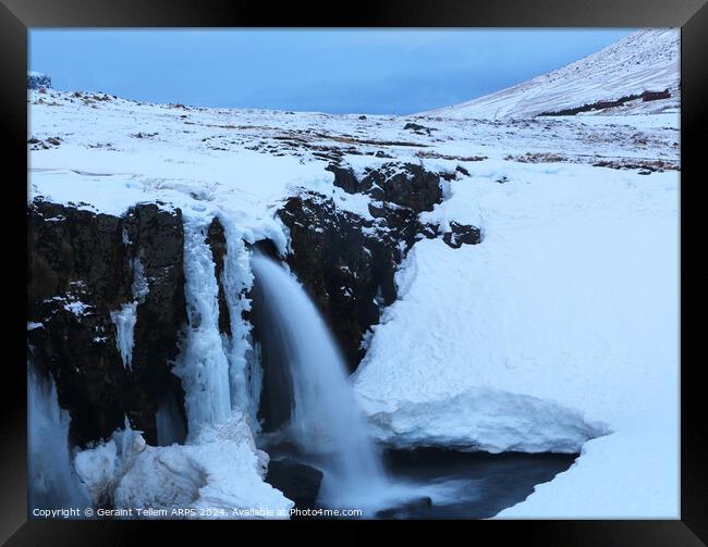 Waterfall, Snafellsnes Peninsula, Western Iceland Framed Print by Geraint Tellem ARPS