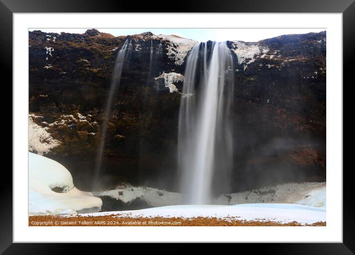 Seljalandsfoss waterfall, southern Iceland Framed Mounted Print by Geraint Tellem ARPS