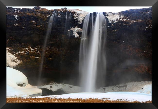 Seljalandsfoss waterfall, southern Iceland Framed Print by Geraint Tellem ARPS