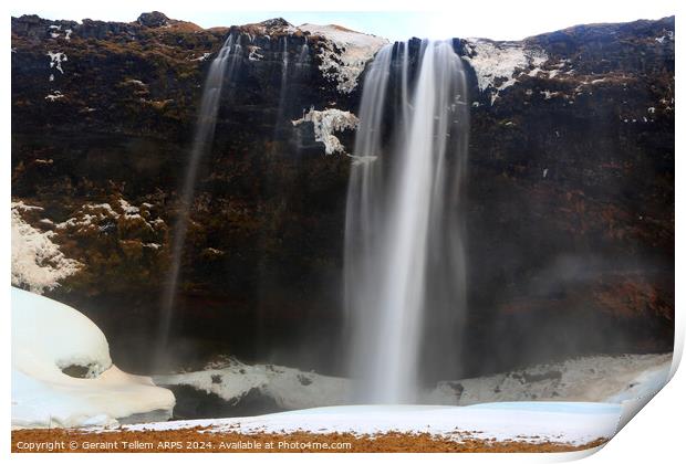 Seljalandsfoss waterfall, southern Iceland Print by Geraint Tellem ARPS