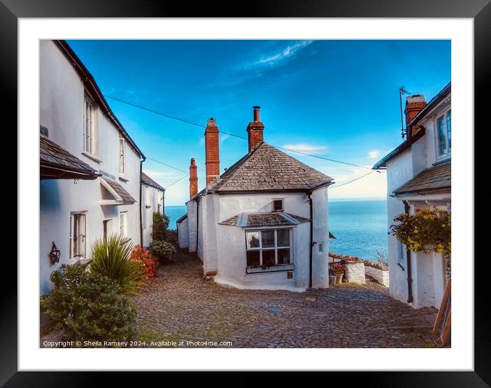 Clovelly Houses Framed Mounted Print by Sheila Ramsey