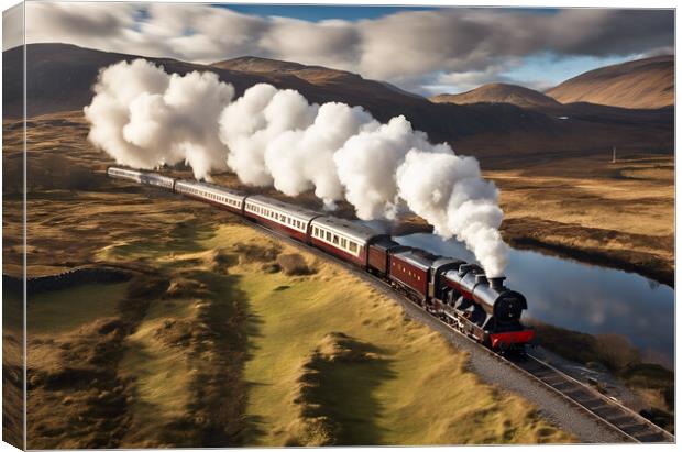 Highland Steam Train Canvas Print by Picture Wizard