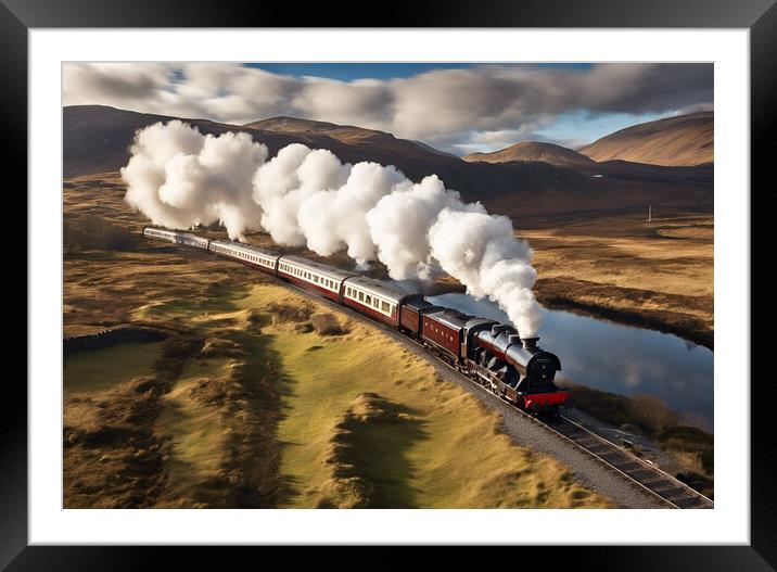 Highland Steam Train Framed Mounted Print by Picture Wizard