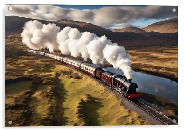 Highland Steam Train Acrylic by Picture Wizard