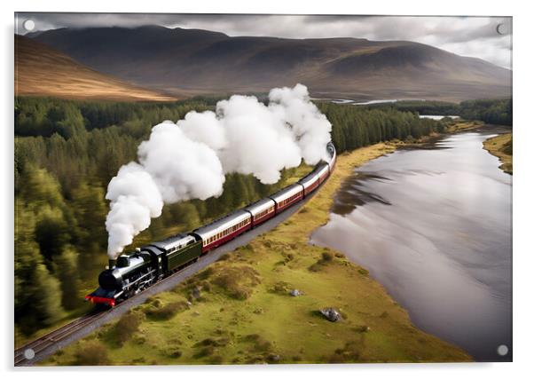 Highland Steam Train Acrylic by Picture Wizard