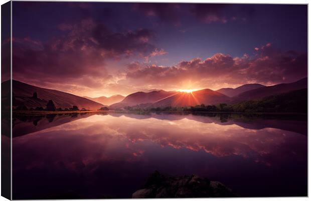 Ullswater sunrise Canvas Print by Picture Wizard