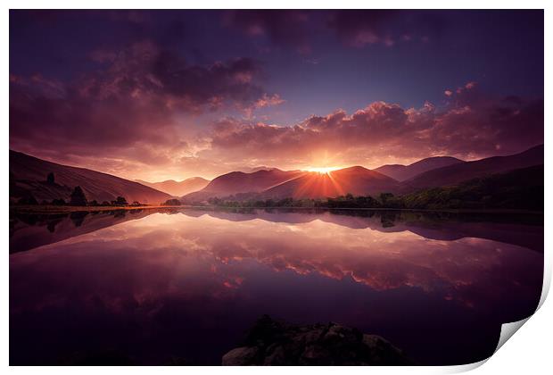 Ullswater sunrise Print by Picture Wizard