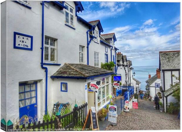 Clovelly Shop Canvas Print by Sheila Ramsey