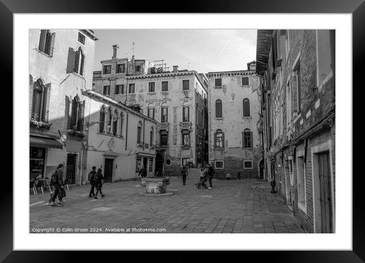 Venetian Town Square Framed Mounted Print by Colin Green