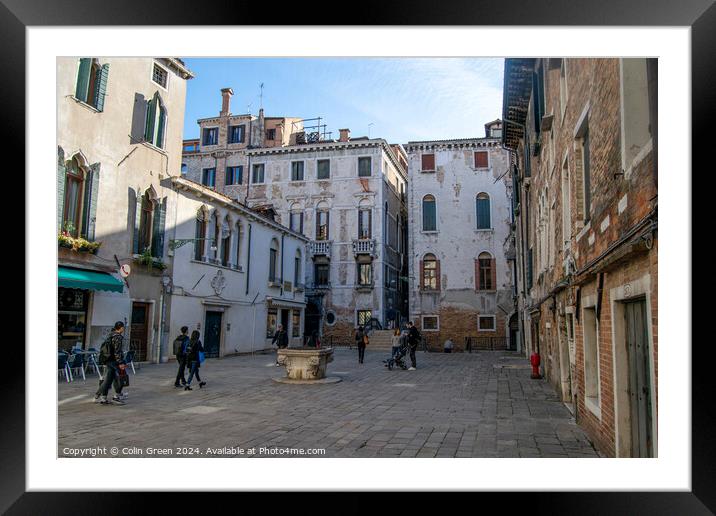 Town Square Framed Mounted Print by Colin Green