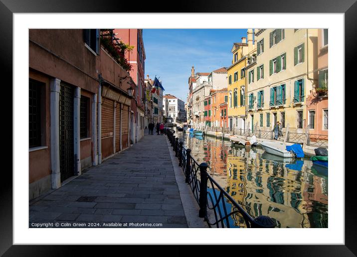 Rio Marin Canal, Venice Framed Mounted Print by Colin Green