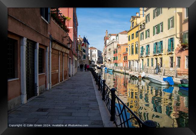Rio Marin Canal, Venice Framed Print by Colin Green