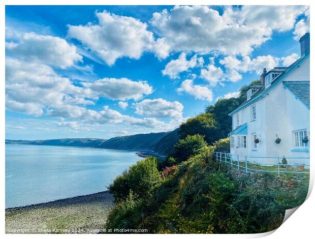 The Coast At Clovelly Print by Sheila Ramsey