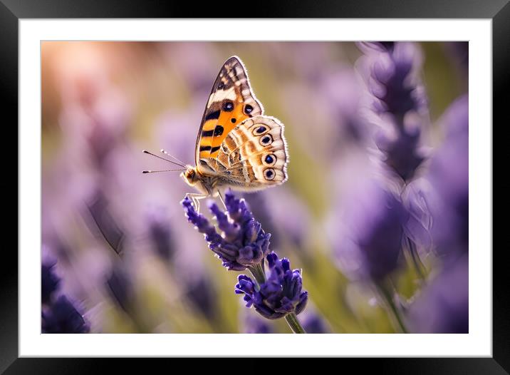Lavender Butterfly Framed Mounted Print by Picture Wizard