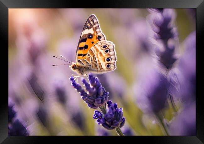 Lavender Butterfly Framed Print by Picture Wizard