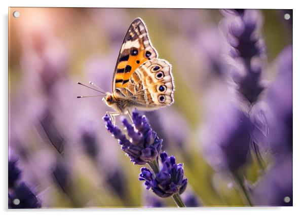 Lavender Butterfly Acrylic by Picture Wizard