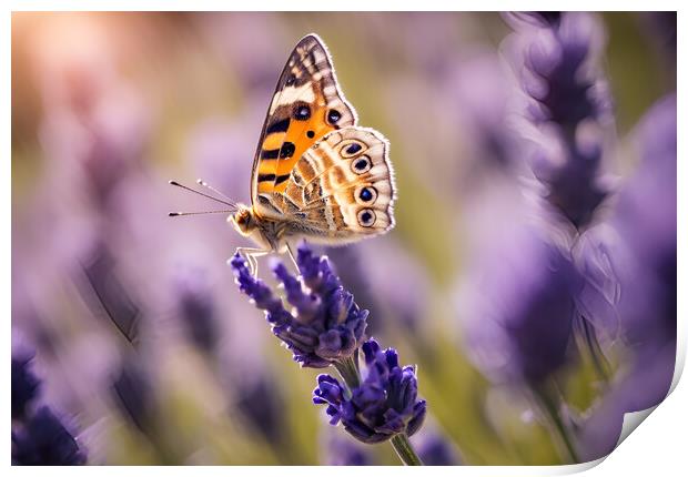 Lavender Butterfly Print by Picture Wizard