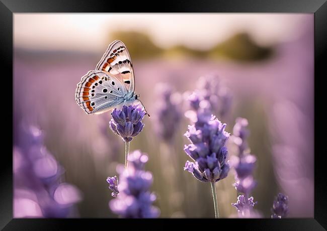 Butterfly Lavender Framed Print by Picture Wizard