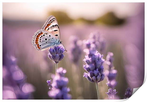 Butterfly Lavender Print by Picture Wizard