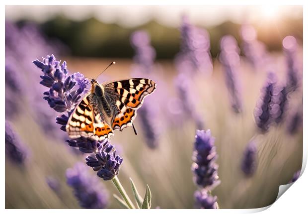 Butterfly Lavender Print by Picture Wizard