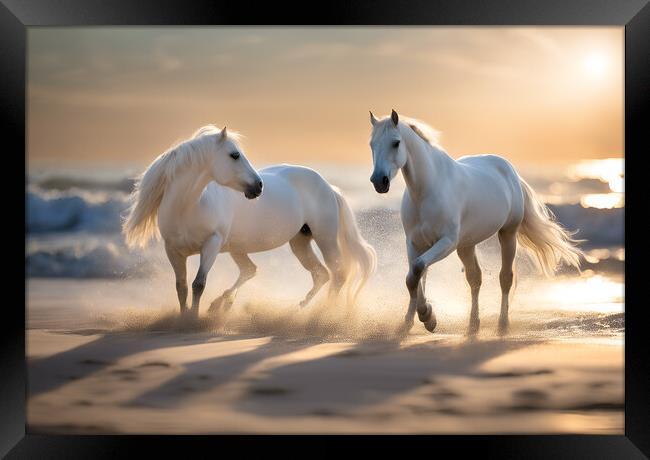 White Horses Framed Print by Picture Wizard